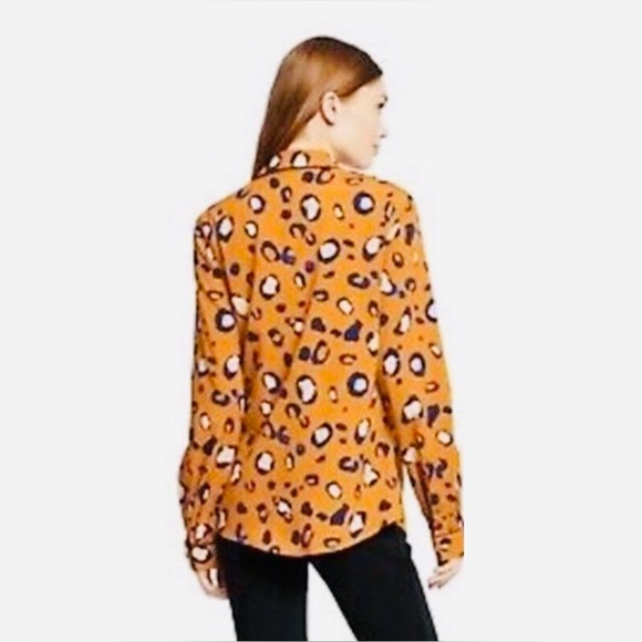 3.1 PHILIP LIM x Target Double Breasted Blazer Orange w/ Blue Leopard Print - Picture 2 of 16